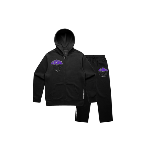 CHROME WAVE ZIP HOODIE CUFFLESS SWEATPANTS